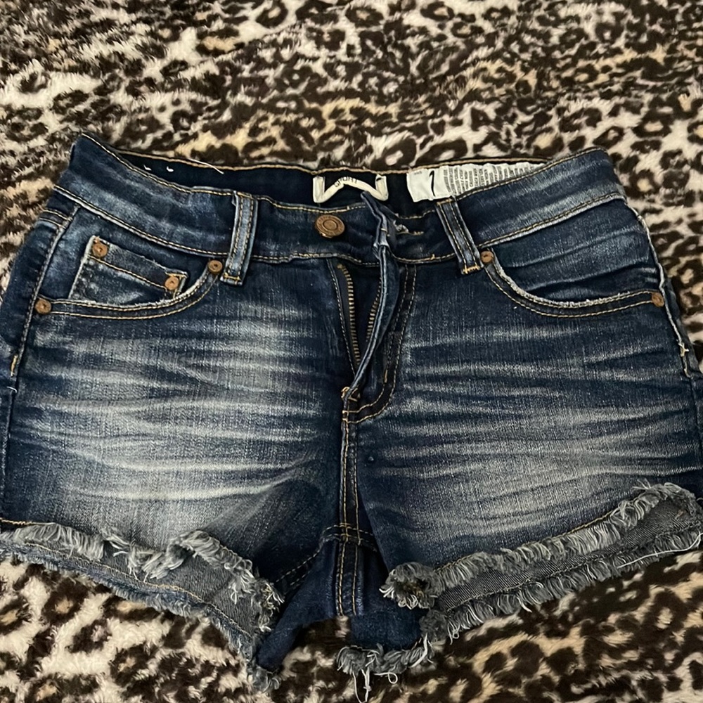 Dark wash jean shorts